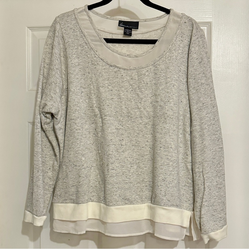 Lane Bryant Lt Gray Heather Sweatshirt Top, Size 18/20